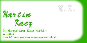 martin kacz business card